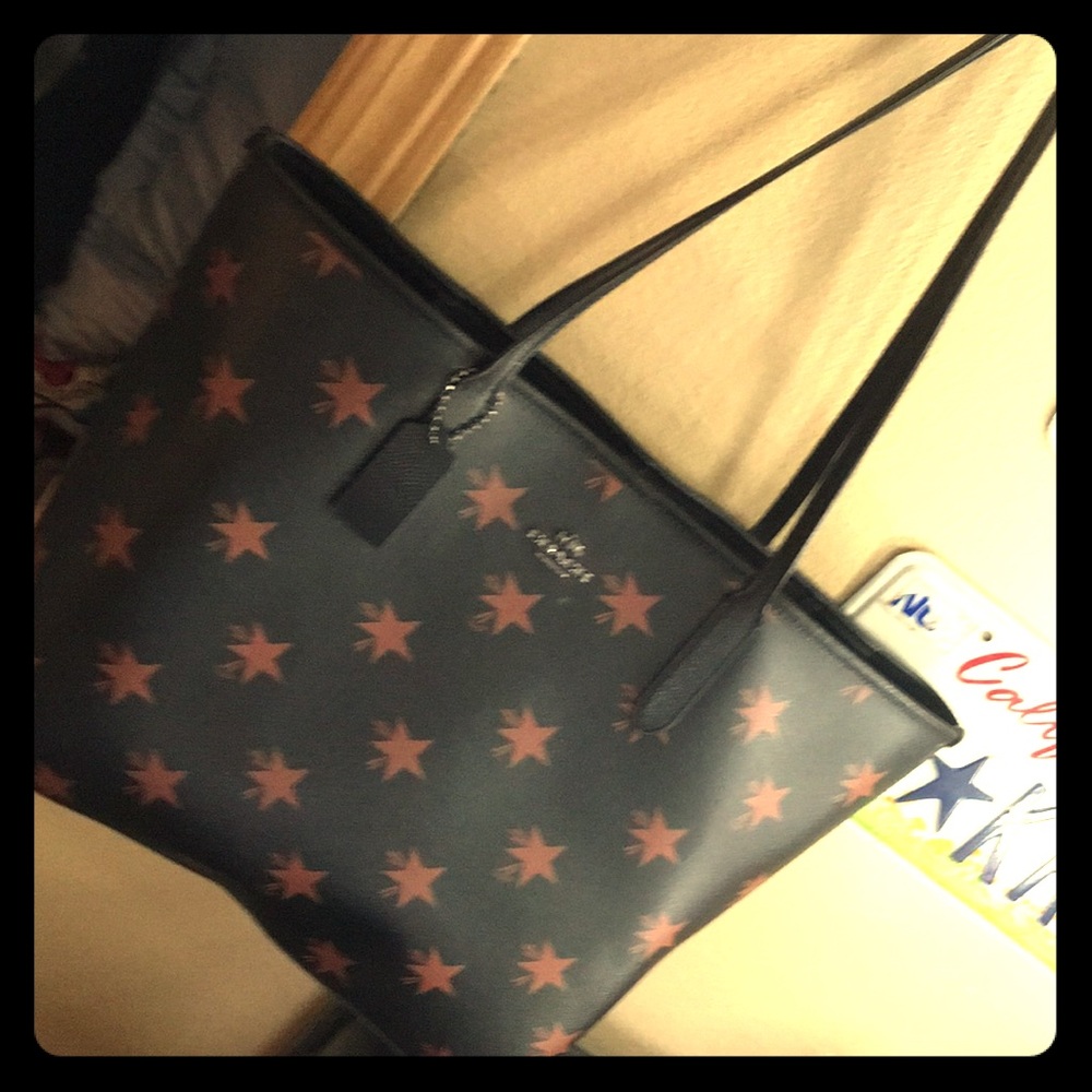 Giant coach hard leather bag